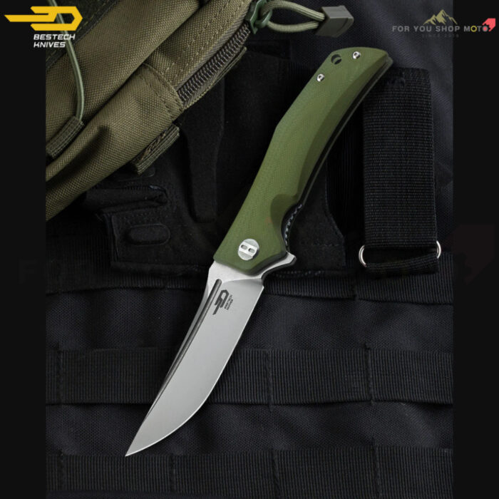 [BESTECH ] มีดพับรุ่น SCIMITAR (BG05 Series) ด้าม G10 ใบมีด D2 ทรง Trailing Point โค้งสวยเฉียบ ขนาด 3.5 นิ้ว