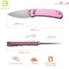 มีดพับ CIVIVI Qubit ใบมีด 14C28N / Damascus 2.98นิ้ว ด้าม Aluminum ระบบ Button Lock & Thumb Stud EDC รุ่น C22030E