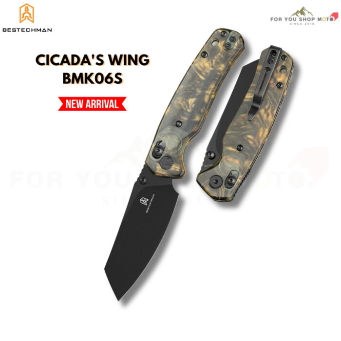 (มีส่งด่วน) มีดพับ Bestechman Cicada's Wing BMK06 ใบมีด 3.15 นิ้ว (Bar Lock) มีด EDC ดีไซน์พรีเมียม