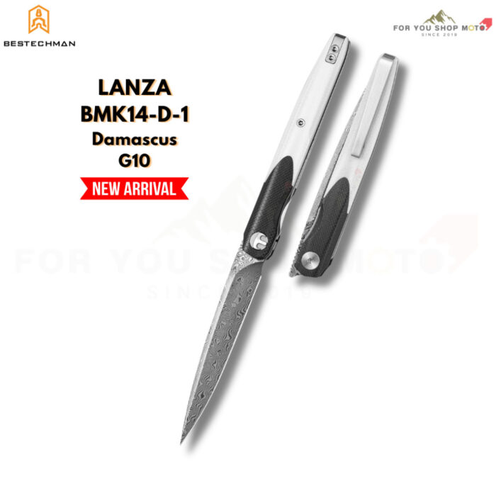 มีดพับ Bestechman Lanza (BMK14-D) ใบมีด 3.45 นิ้ว เหล็กดามัสกัส Damascus แท้ ดีไซน์โดย Grzegorz Grabarski (ด้าม G10 / ไม