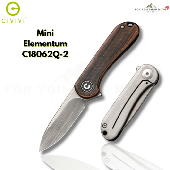 มีดพับ CIVIVI Mini Elementum ใบมีด Sandvik 14C28N 1.83 นิ้ว ด้าม Brass / Copper ระบบ Frame Lock มีดจิ๋ว มีดพับ EDC เล็ก