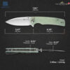 มีดพับ SENCUT Sachse ใบมีด 9Cr18MoV 3.47 นิ้ว ด้าม Micarta / G10 / ไม้ Guibourtia ระบบ Button Lock Flipper & Thumb Stud