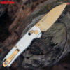 Kershaw 6105RAWGLD Bel Air มีดพับ CPM-MagnaCut ใบทอง Reverse Tanto 3.10นิ้ว ด้าม Raw Aluminum (Made in USA)