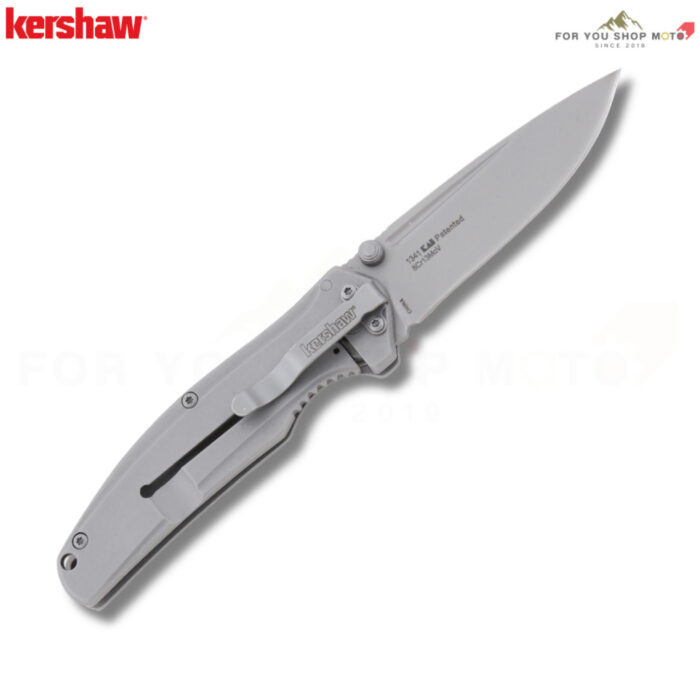 มีดพับ Kershaw Catalytic 1341 ใบมีด 8Cr13MoV 3นิ้ว ด้าม Stainless Steel ระบบ SpeedSafe Frame Lock สีเทา ของแท้ 100%
