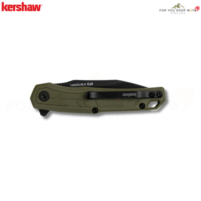 Kershaw Appa Olive Black (1402OLBLK) มีดพับ EDC ใบมีด Reverse Tanto เคลือบดำ ระบบช่วยเปิด SpeedSafe ด้ามจับสี Olive Drab