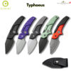 มีดพก CIVIVI Typhoeus Adjustable Fixed Blade ใบมีด 14C28N / Damascus 2.27 นิ้ว Dagger ด้าม G10 / Aluminum พร้อมซองหนังดำ
