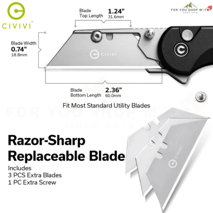 th-11134207-81ztm-msll9y7wl4w22a-2.jpg มีดพับ CIVIVI Elementum Utility ใบมีด 6Cr13 2.26 นิ้ว S/S Blade Holder ด้าม Aluminum ระบบ Button Lock Thumb Stud