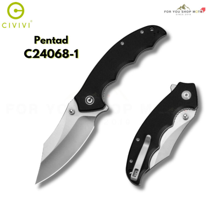 [New] มีดพับ CIVIVI Pentad ใบมีด Nitro-V / Damascus 3.48 นิ้ว ด้าม G10 / Micarta รุ่นใหม่ Flipper & Thumb Stud C24068