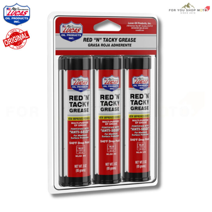 Lucas Oil Red "N" Tacky Grease NLGI #2 3oz จารบีเอนกประสงค์ เนื้อเหนียวพิเศษ ทนความร้อน ทนแรงกดทับ กันน้ำ ป้องกันสนิม
