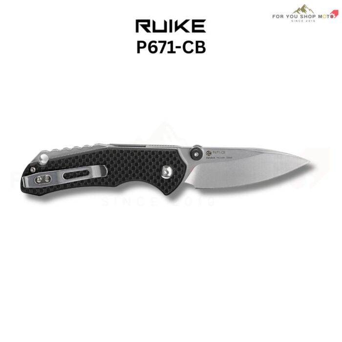 มีดพับ Ruike Knife P671-CB Front Flipper 2.75" เหล็ก 14C28N ด้าม Carbon Fiber ล็อค Liner Lock ของแท้ 100%