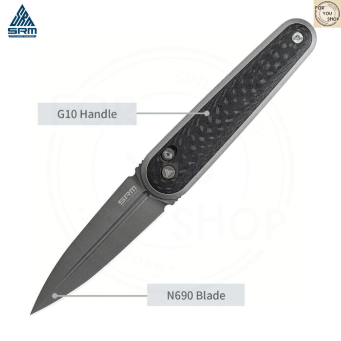 มีดพับ SRM Twin 251MB ใบมีด N690 2.99นิ้ว ด้าม G10 / Micarta ระบบ Crossbar Lock ลูกปืนเซรามิก EDC
