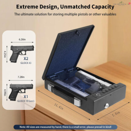 ตู้เซฟสแกนลายนิ้วมือ +WIFI กล่องเก็บของมีค่า Gun Safe ปลดล็อกด้วย APPTUYA/รหัส/กุญแจ/สแกนนิ้ว สำหรับรถยนต์และบ้านกันขโมย