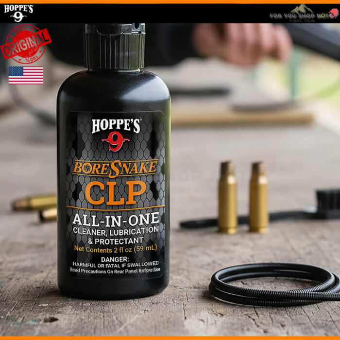 Hoppe's BoreSnake CLP 2oz น้ำยาทำความสะอาด หล่อลื่น และป้องกันสนิม 3-in-1 ขจัดคราบคาร์บอน พร้อมเคลือบปกป้องพื้นผิวโลหะ