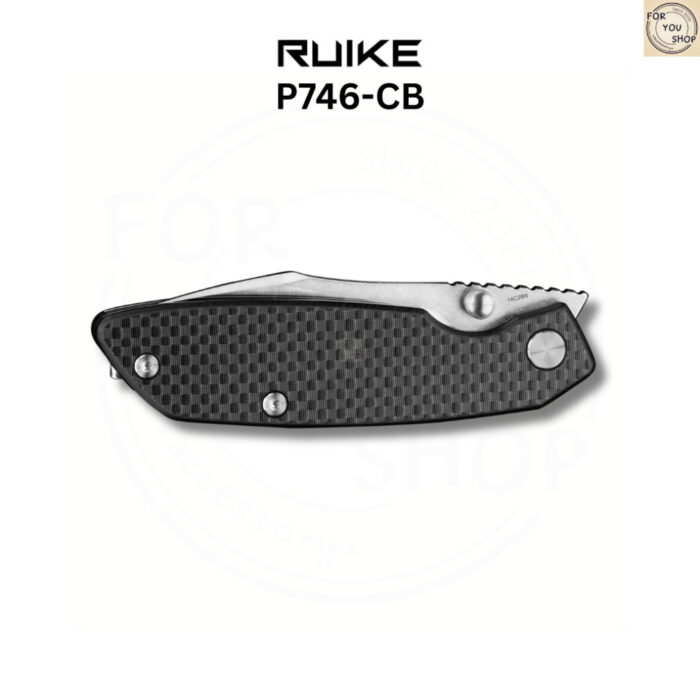 (New Products) มีดพับ RUIKE P746 ใบมีด 14C28N ขนาด 3.15 นิ้ว ด้าม Carbon Fiber พร้อม Front Flipper ระบบ Liner Lock EDC