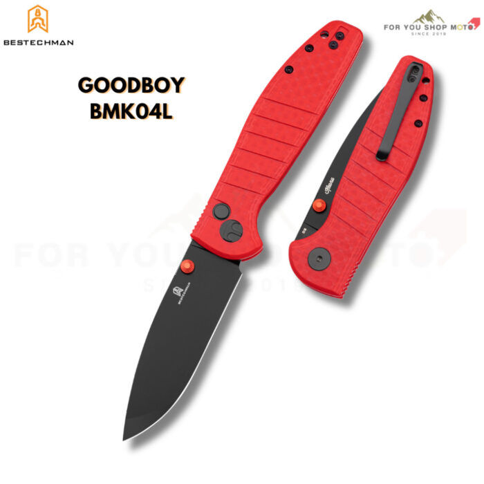 Bestechman Goodboy (BMK04) มีดพับ EDC เหล็ก D2 3.54นิ้ว ด้าม G10 ระบบ Button Lock ลื่นไหลด้วยลูกปืนเซรามิก