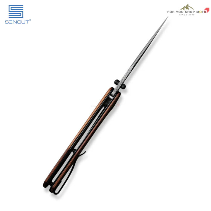 มีดพับ SENCUT Actium ใบมีด D2 3.46นิ้ว ด้ามไม้ Cuibourtia ระบบ Liner Lock รุ่น SA02F Flipper & Thumb Stud Knife EDC