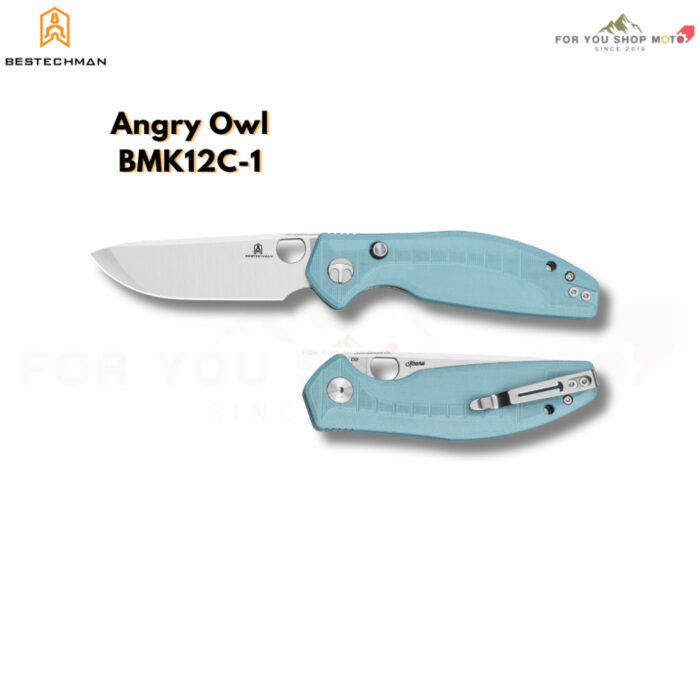 BESTECHMAN Angry Owl (BMK12 Series) - มีดพับ EDC ใบมีด 3.25" เหล็ก D2 ระบบ Button Liner Lock ด้าม G10 ดีไซน์ดุดัน