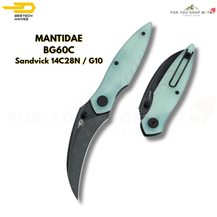 (มีส่งด่วน)BESTECH MANTIDAE (BG60 Series) - มีดพับ EDC ใบมีด 2.94" เหล็ก 14C28N ด้าม G10/Micarta ระบบ Liner Lock ลื่นไหล