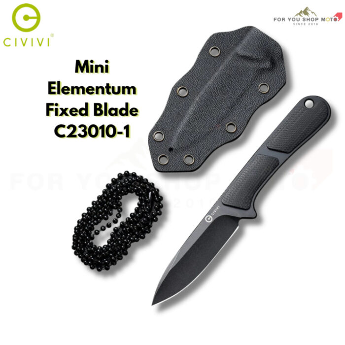 มีดพก CIVIVI Mini Elementum Fixed Blade ใบมีด Nitro-V / Damascus 2.24 นิ้ว ด้าม G10 / Wood / Micarta พร้อมปลอก Kydex EDC