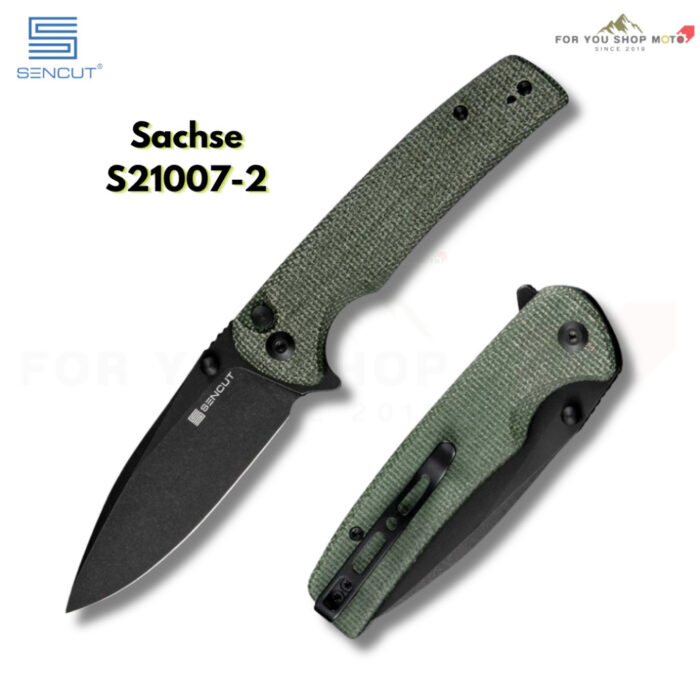 มีดพับ SENCUT Sachse ใบมีด 9Cr18MoV 3.47 นิ้ว ด้าม Micarta / G10 / ไม้ Guibourtia ระบบ Button Lock Flipper & Thumb Stud