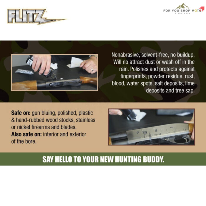 Flitz Rifle, Gun, Knife Wax 7.6 oz (225ml) แว็กซ์เคลือบเงา ป้องกันสนิม ด้ามไม้ โลหะ มีด ปืน สูตรคาร์โนบา & คราบผึ้ง แท้