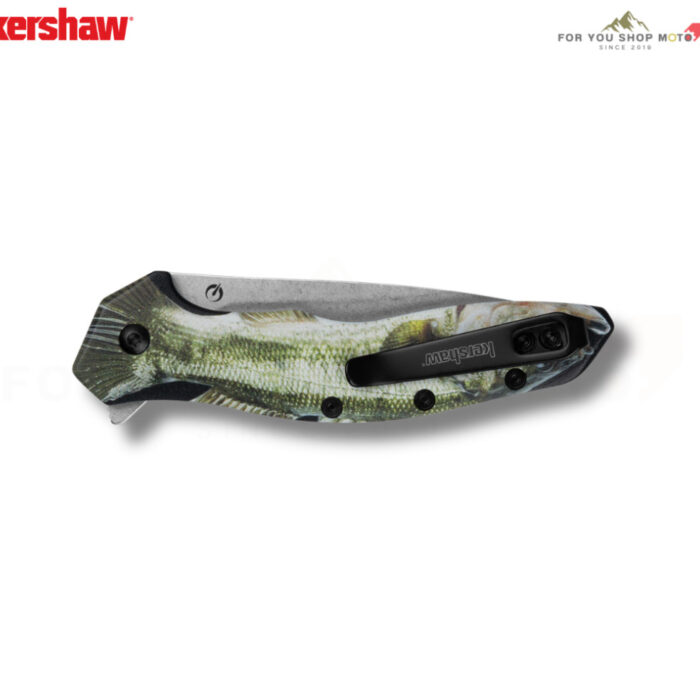Kershaw 1845BASS Shoreline SpeedSafe Assisted มีดพับ EDC ลายปลาแบส ใบมีด 8Cr13MoV 3 นิ้ว ด้ามอลูมิเนียม ของแท้