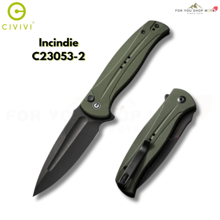 มีดพับ CIVIVI Incindie EDC ใบมีด 14C28N / Damascus 3.48 นิ้ว ด้าม G10 ระบบ Flipper & Button Lock รุ่น C23053