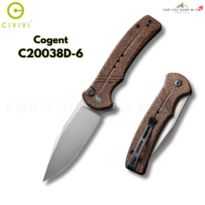 มีดพับ CIVIVI Cogent ใบ 14C28N / Damascus 3.47 นิ้ว ด้าม Micarta / G10 ระบบ Button Lock Flipper แท้ 100% EDC C20038