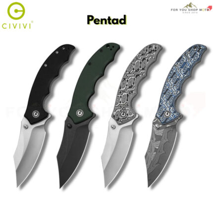 [New] มีดพับ CIVIVI Pentad ใบมีด Nitro-V / Damascus 3.48 นิ้ว ด้าม G10 / Micarta รุ่นใหม่ Flipper & Thumb Stud C24068