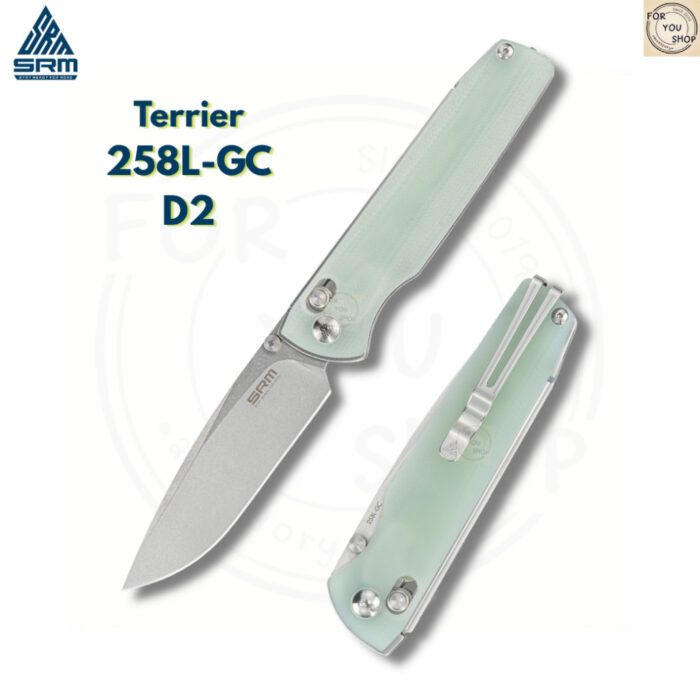 มีดพับ SRM Terrier 258L ใบมีด D2 / 140Cr Laminated 3.65 นิ้ว ด้าม G10 / Micarta ระบบ Crossbar Lock