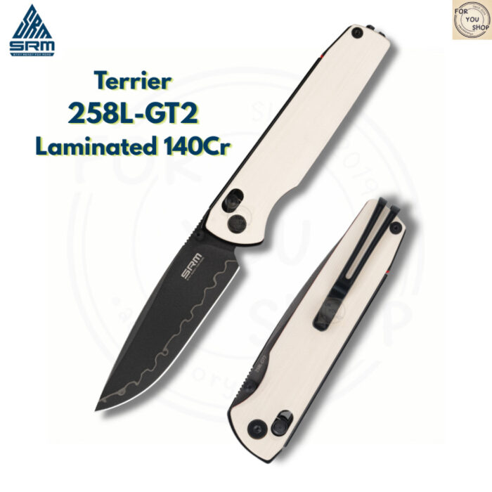 มีดพับ SRM Terrier 258L ใบมีด D2 / 140Cr Laminated 3.65 นิ้ว ด้าม G10 / Micarta ระบบ Crossbar Lock