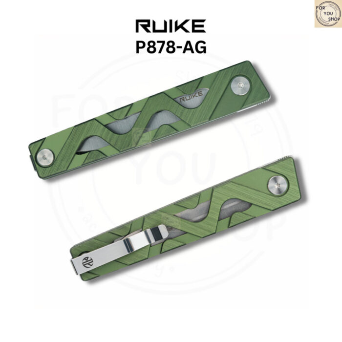 th-11134207-81zto-mnpgq162u0hsff-2.jpg มีดพับ RUIKE P878-AG ใบมีด 14C28N ขนาด 3.4นิ้ว ด้าม Aluminium สีเขียว ระบบ Liner Lock Flipper Knife