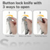 มีดพับ SENCUT Serene ใบมีด D2 3.48 นิ้ว ด้ามอลูมิเนียม Flipper & Button Lock & Thumb Stud EDC รุ่น S21022B