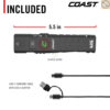 COAST Slayer Ultra ไฟฉายแรงสูง 2000 Lumens ชาร์จ USB-C ไฟฉาย EDC จอแบตเตอรี่ดิจิตอล POWERiQ แม่เหล็กในตัว
