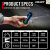 COAST XP11R ไฟฉายแรงสูง 2600 Lumens ไฟฉาย LED ชาร์จ USB-C ได้ ปรับโฟกัส SLIDE FOCUS ส่องไกล 248m สี Blue EDC