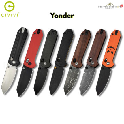 มีดพับ CIVIVI Yonder ใบมีด 14C28N / Damascus 2.88นิ้ว ด้าม G10 / Micarta / Wood Guibourtia ระบบ Crossbar Lock EDC C23073