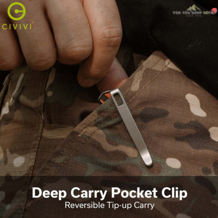 มีดพับ CIVIVI Vexron ใบมีด 14C28N / Damascus 2.98นิ้ว ด้าม G10 ระบบ Flipper & Thumb Hole & Button Lock Knife EDC C24066