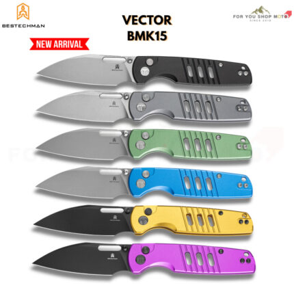 (มีส่งด่วน)มีดพับ Bestechman Vector (BMK15) ใบมีด D2 ขนาด 3.15 นิ้ว ด้ามอลูมิเนียม ระบบ Button Lock (ของแท้)