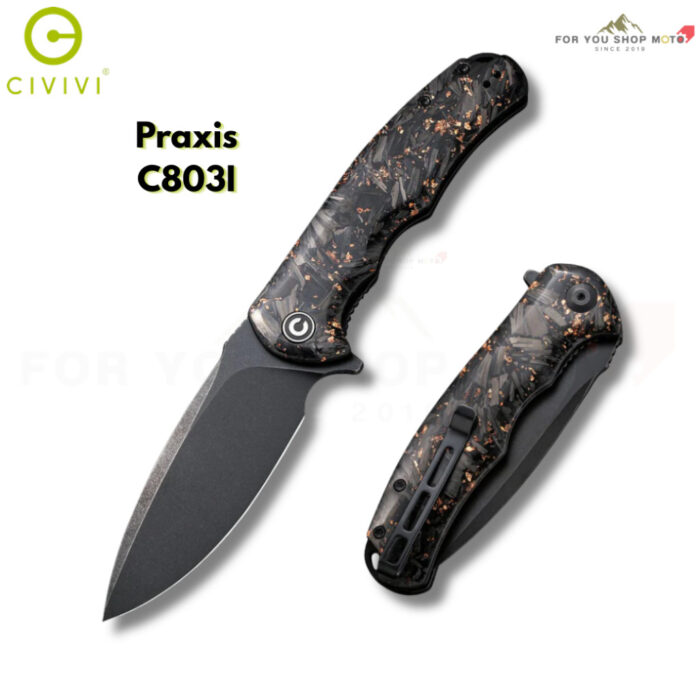 มีดพับ CIVIVI Praxis ใบมีด 9Cr18MoV 3.75 นิ้ว ด้าม G10 / Micarta / ไม้ / Carbon Fiber Resin / Ultem ระบบ Liner Lock EDC