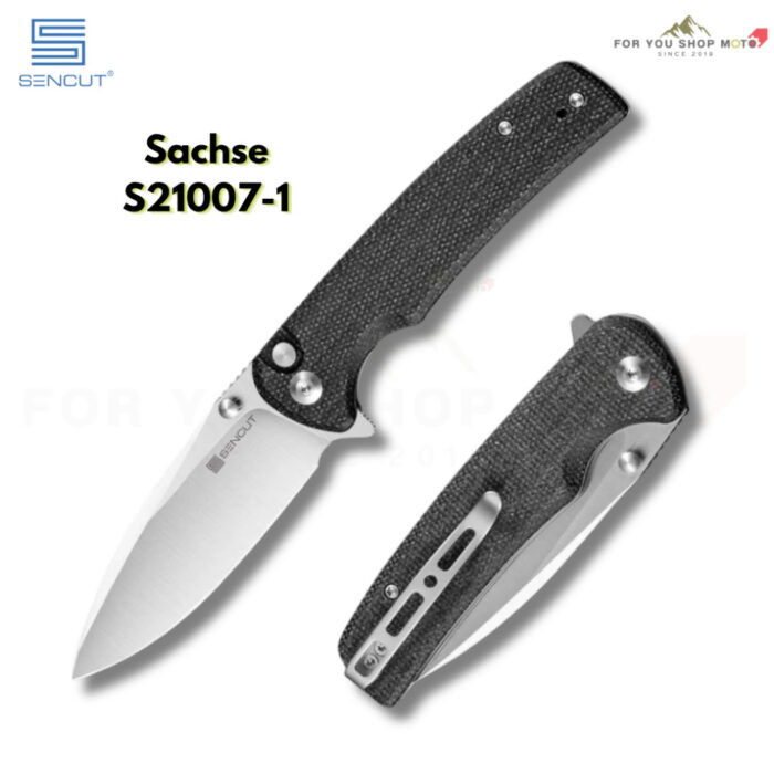 มีดพับ SENCUT Sachse ใบมีด 9Cr18MoV 3.47 นิ้ว ด้าม Micarta / G10 / ไม้ Guibourtia ระบบ Button Lock Flipper & Thumb Stud