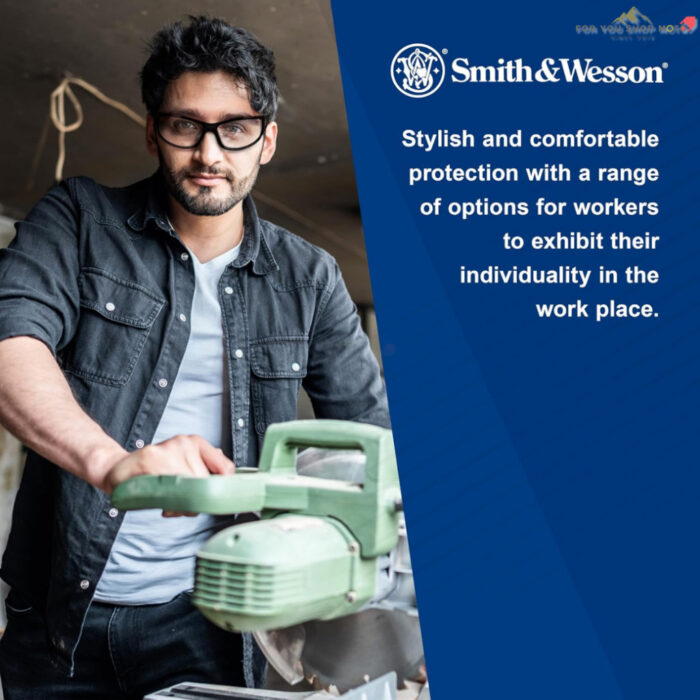 Smith & Wesson Elite Safety Glasses 21303 แว่นตาเซฟตี้ เลนส์ Smoke กันฝ้า มาตรฐาน ANSI Z87.1+ พร้อมถุงไมโครไฟเบอร์