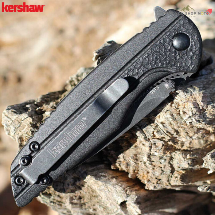 มีดพับ Kershaw Pushrod 1345 ใบมีด 8Cr13MoV 3นิ้ว BlackWash ด้าม FRN สีดำ ระบบ Assisted Opening EDC ของแท้ 100%