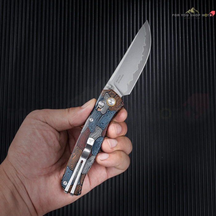 มีดพับ SRM Knives 255L-GQ2 ใบมีด Laminated 140Cr 3.2นิ้ว ด้ามจับ G10 ระบบ Ambi-Lock ลายหลากสี พกพาสะดวก (EDC)