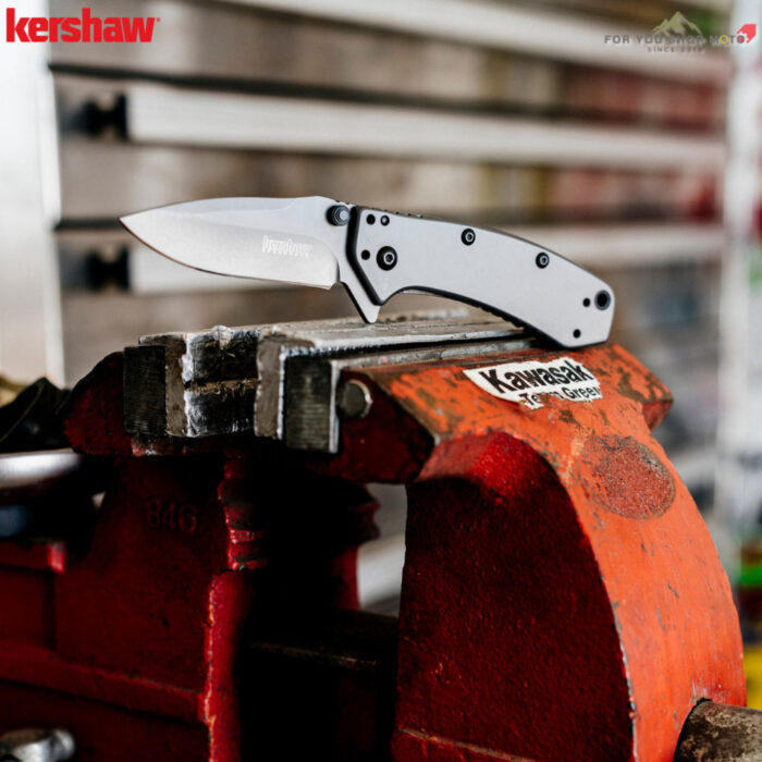 Kershaw 1555Ti Cryo SpeedSafe Assisted มีดพับ EDC ออกแบบโดย Rick Hinderer ใบมีด 2.75 นิ้ว เคลือบไทเทเนียม ด้ามสแตนเลส ขอ