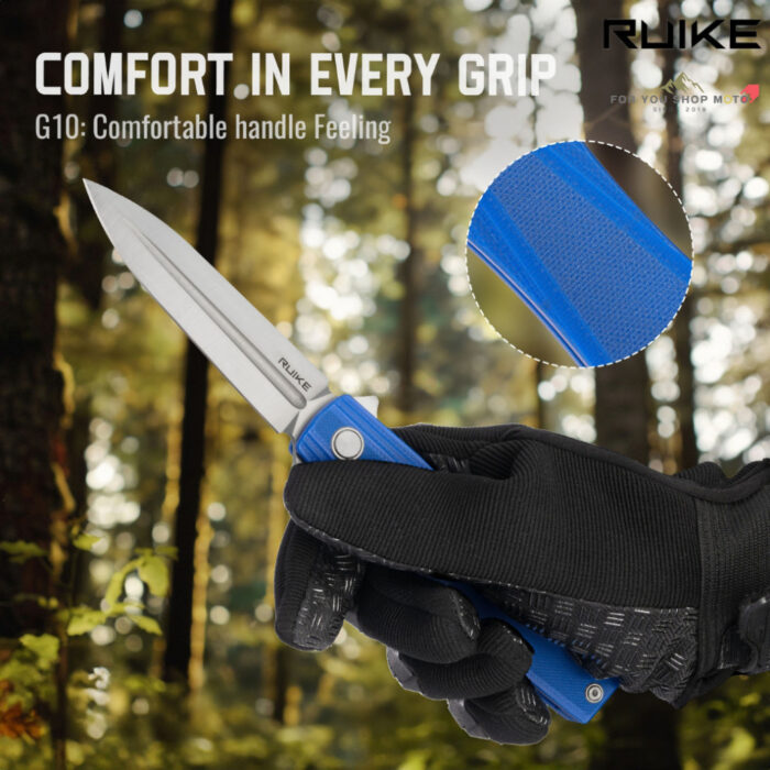 มีดพับ Ruike Knife P188 (P188-B / P188-E) Flipper Folding Knife ใบมีด D2 3.58" ด้าม G10 แท้ 100%