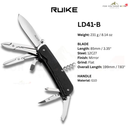 th-11134207-81zto-mtca8oemhvk74f.jpg มีดพับ RUIKE LD41-B Multi-functional Knife ใบมีด Sandvik 12C27 3.35นิ้ว ด้าม G10 พร้อม Glass Breaker มีดพกอเนกประสงค์