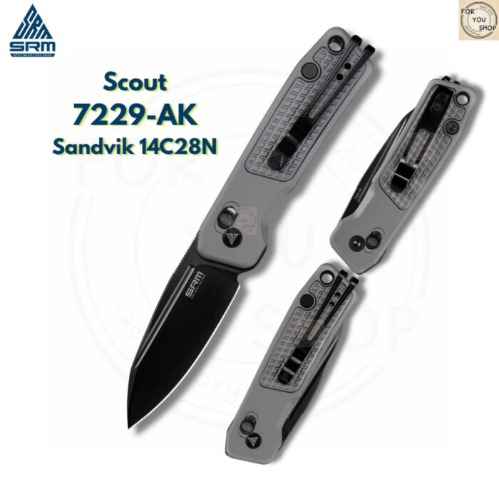 th-11134207-81ztp-mn2paydmo6bq58-2.jpg มีดพับ SRM Scout 7229 ใบมีด 14C28N 2.72 นิ้ว ด้าม G10 / Aluminum Crossbar Lock Invisible Flipper EDC