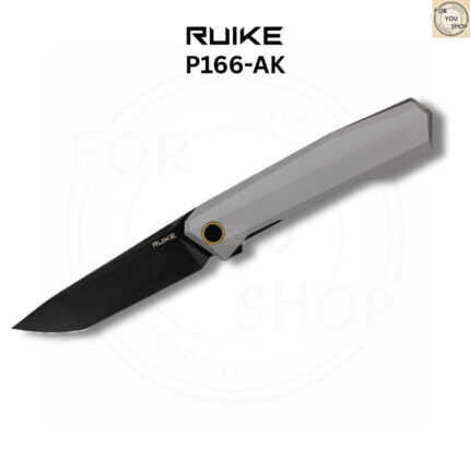 th-11134207-81ztp-mnpozq2axtzc4f-2.jpg มีดพับ RUIKE P166-AK ใบมีด Tanto 3.62นิ้ว เหล็ก 14C28N เคลือบดำ ด้าม Aluminum สีเงิน Liner Lock EDC Knife