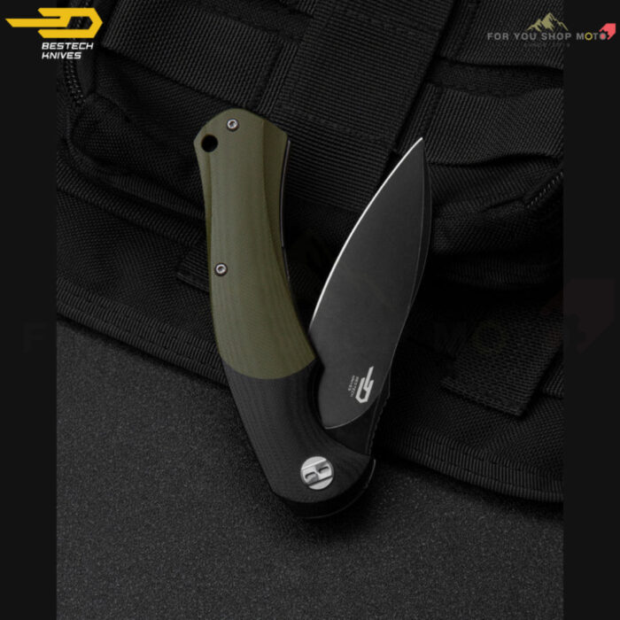 [BESTECH PENGUIN] (BG32E) มีดพับพกพาเกรดพรีเมียม ใบมีด 3.35 นิ้ว เหล็ก D2 ด้ามจับ G10 (ดำ-เขียว)