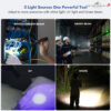 ไฟฉาย WUBEN X5 3-in-1 1300 Lumens แสงขาว + UV 365nm + เลเซอร์เขียว บอดี้แบนทรง EDC แบตชาร์จได้/รองรับ AAA กันน้ำ IP65